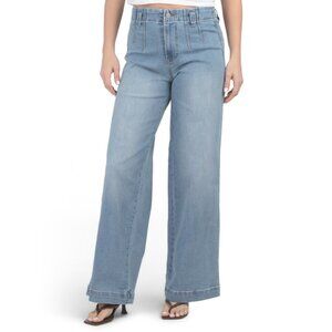 OAT NEW YORK Bess Light Wash High Waist Wide Leg Jeans